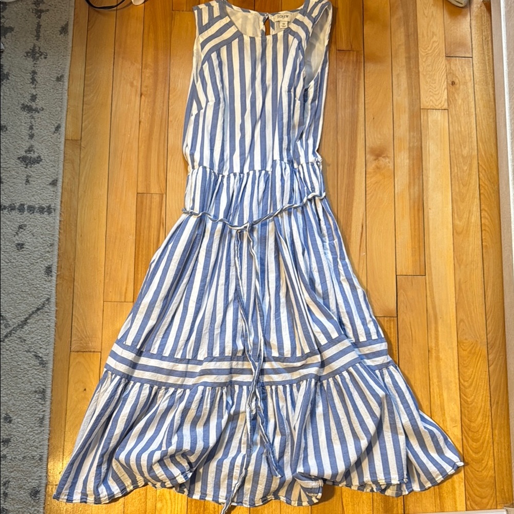 JCREW Blue and White Striped Dress